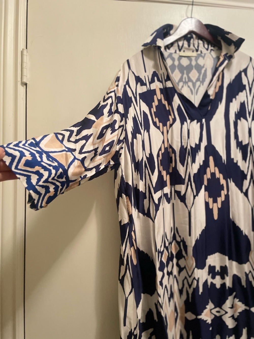 Navy & Cream XR Tunic Dress Size Large, made by XR